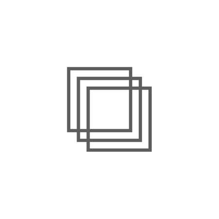 three line square design vector isolated on white background.のイラスト素材