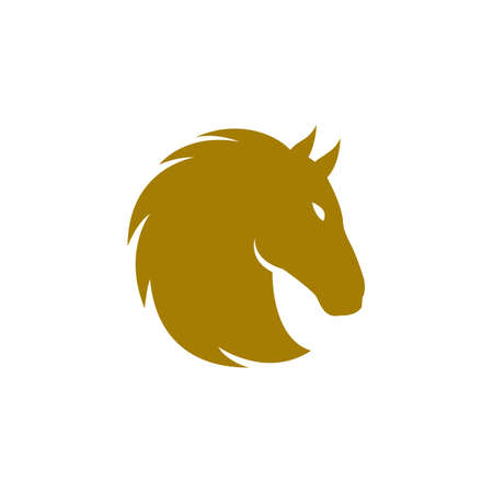 gold horse head logo design vector illustration.のイラスト素材