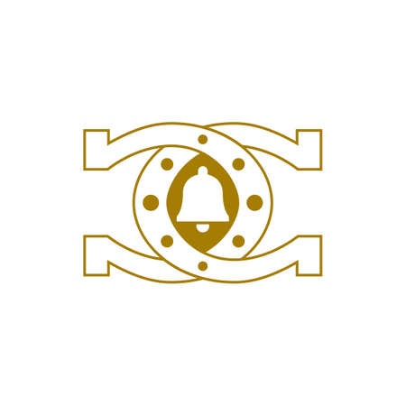 line bell horseshoe design vector illustration.のイラスト素材