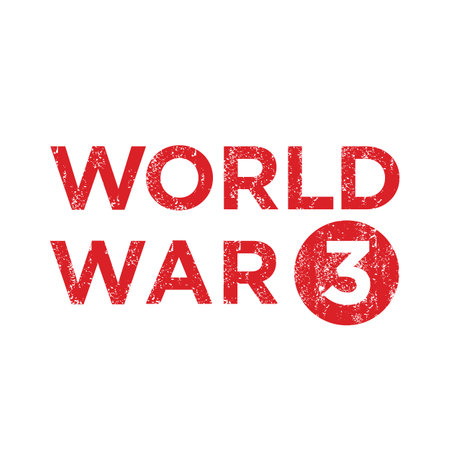 world war 3 red color text vector design on white background.のイラスト素材