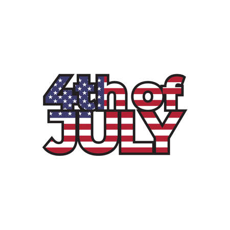 text 4th of july design vector isolated on white background.のイラスト素材
