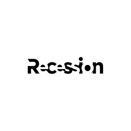 recession text negative space logo design vector.のイラスト素材