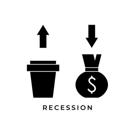 arrow up arrow down recession icon symbol design vector illustration.のイラスト素材