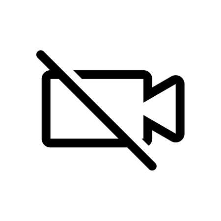 line icon video turn off isolated on white background.のイラスト素材