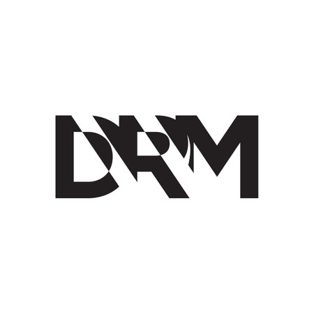 DRM letter logo design concept isolated on white background.のイラスト素材