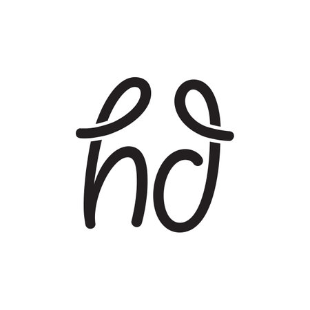 letter HD rope knot logo concept design vector isolated on white background.のイラスト素材