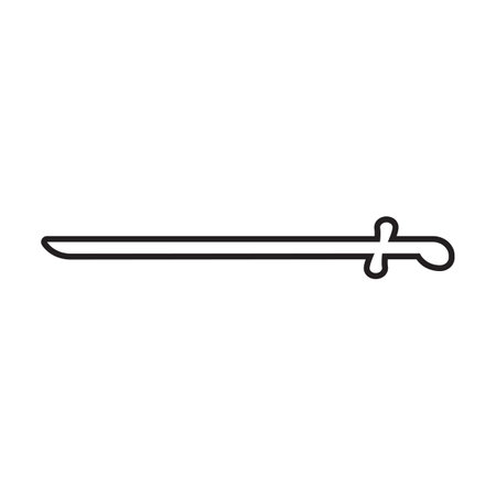 line icon arabic sword design vector illustration.のイラスト素材