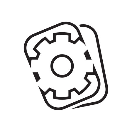 line gear card design vector concept isolated on white background.のイラスト素材