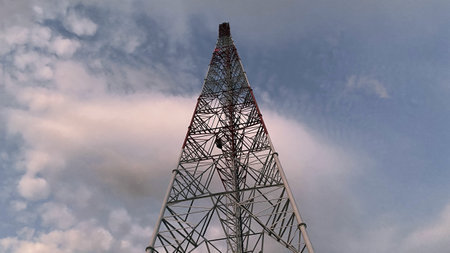 transmitter tower with sky background