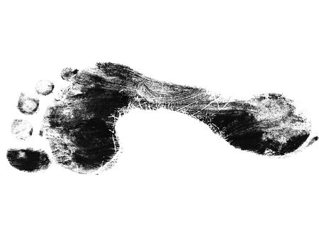 Black footprint isolated over white backgroundの写真素材