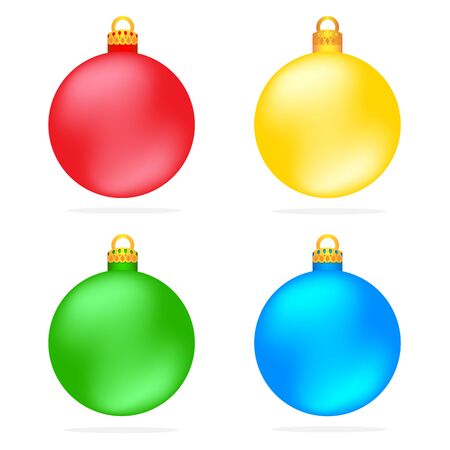 Set of Christmas colorful balls vector illustration ornamentsのイラスト素材