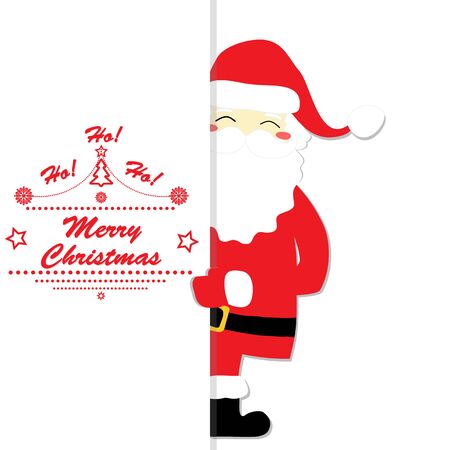 Christmas card Santa message vector illustration layoutのイラスト素材