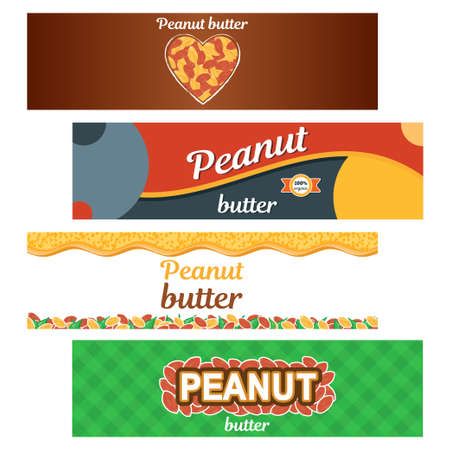 Peanut butter vector label design templates illustration packageのイラスト素材