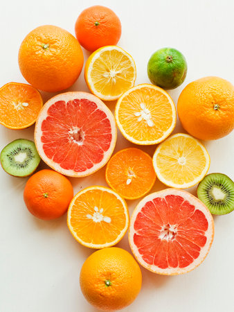Fresh ripe citrus fruitsの写真素材