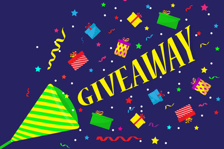 Modern giveaway social media design concept. Vector template background.のイラスト素材