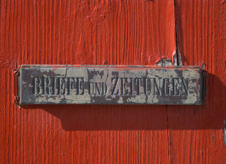 letter box red wooden structureの写真素材