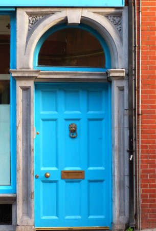 colorful wooden front doors in irelandの写真素材