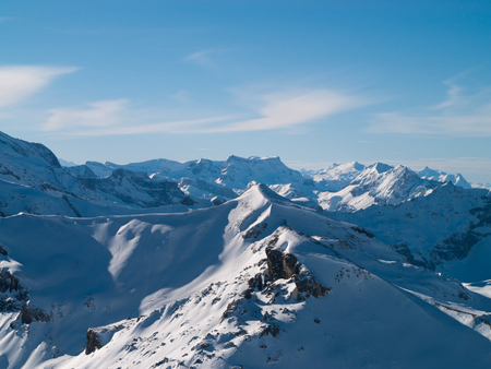 Snowy Mountains in the Swiss Alpsの写真素材