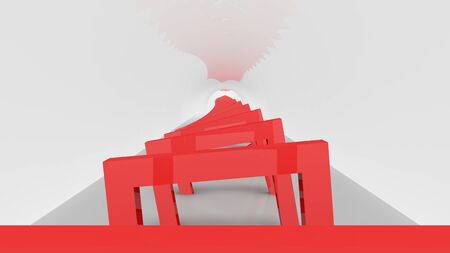 Rectangular Gates on White, a Corridor of Gates, it gives a oppressive Mood, useful as architectural and broadcast background for different Applications (3d rendering)の写真素材