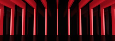 Hall with Beams (3d rendering)の写真素材