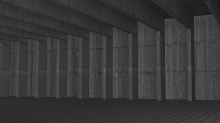 Hall with Beams (3d rendering)の写真素材