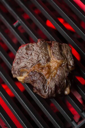 Beef steak on the grill, delicious barbecueの写真素材