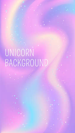 Unicorn color gradient with glitter. Fantasy pastel ombre vector background with bokeh. Liquid candy cotton abstract wallpaperのイラスト素材