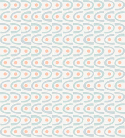 Seamless abstract primitive pattern.Simple design hand drawn dots.Calm pastel palette.Modern endless repeated print for textile, fabrics, wrapping, wallpapers, baby room, interior. Retro vintage styleのイラスト素材