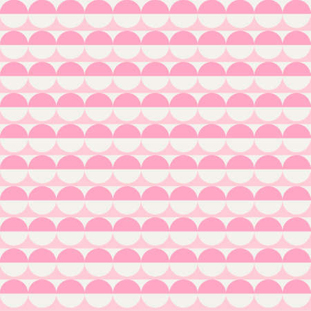 Seamless abstract geometric pattern. Simple design circles stripes.pastel palette pink. Modern endless print for textile, fabrics, wrapping, wallpapers, baby room. Retro vintage style. Vectorのイラスト素材