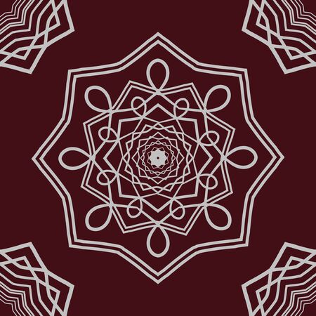 Detailed mandala on dark backgroundのイラスト素材