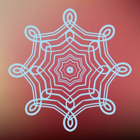 Detailed blue mandala on pink backgroundのイラスト素材