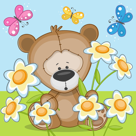Bear with flowers and butterflies
のイラスト素材