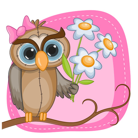 Greeting card Owl with flowers
のイラスト素材