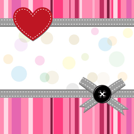 pink greeting card with buttonのイラスト素材