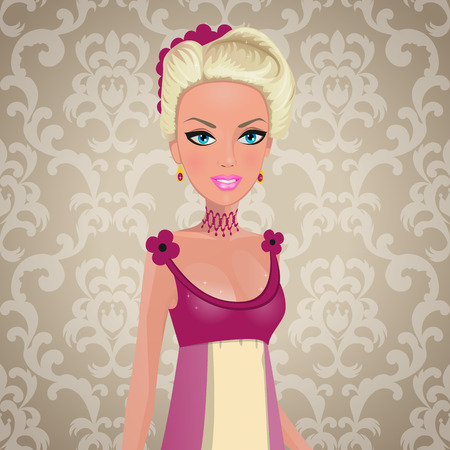 Cute fairy-tale Princess on a beige background
のイラスト素材