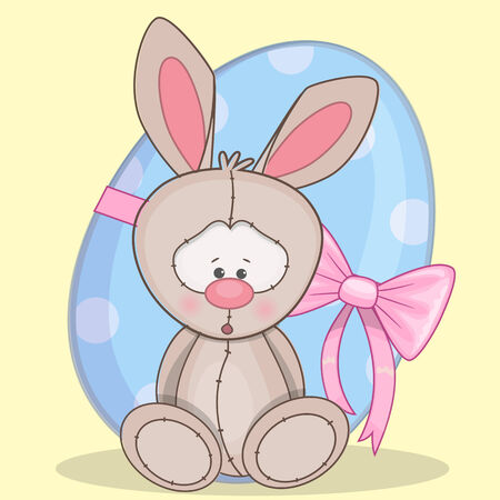 Cute easter rabbit with eggのイラスト素材
