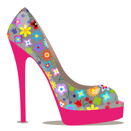 High heel shoes isolated on a white backgroundのイラスト素材