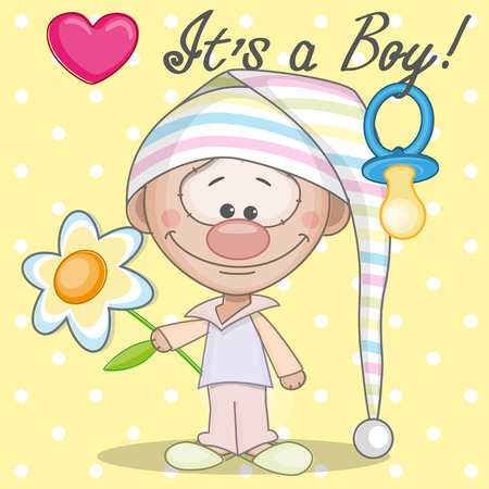 Greeting card it's a boyのイラスト素材