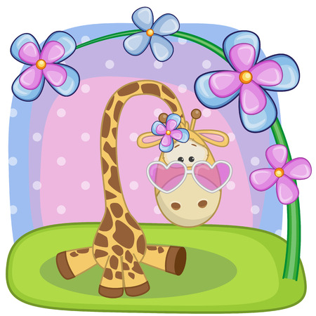 Greeting card Giraffe with flowers
のイラスト素材