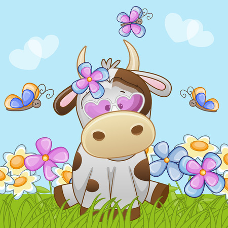 Cow with flowers and butterflies
のイラスト素材