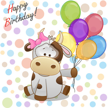 Greeting card Cow with balloons
のイラスト素材