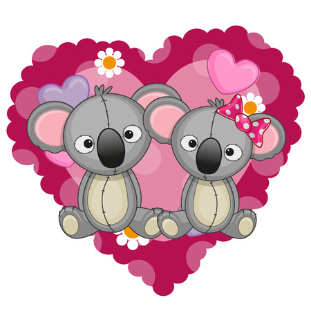 Two Koalas on a background of heart
のイラスト素材