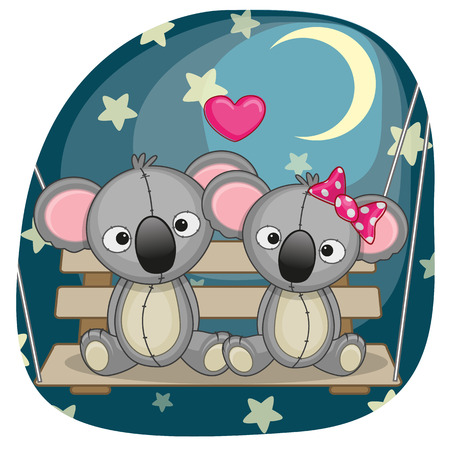 Valentine card with Lovers Koalas on the swing
のイラスト素材