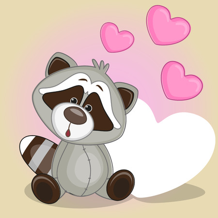 Greeting card Raccoon with hearts
のイラスト素材