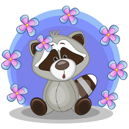 Greeting card Raccoon with flowers
のイラスト素材