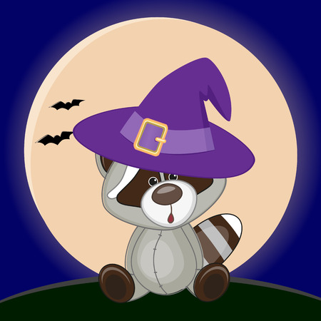 Raccoon in hat on the background of the moon
のイラスト素材
