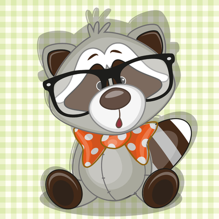 Hipster Raccoon on a plaid background
のイラスト素材