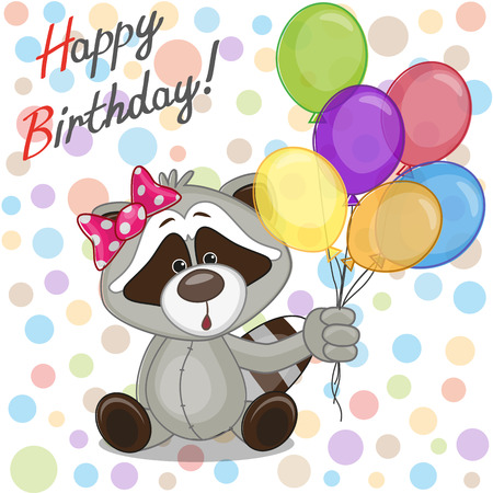 Greeting card Raccoon with balloons
のイラスト素材