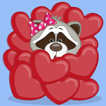 Valentine card with Raccoon in hearts
のイラスト素材