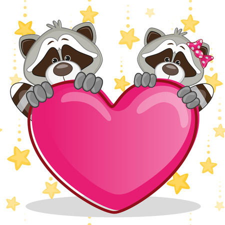 Valentine card with Lovers Raccoons
のイラスト素材